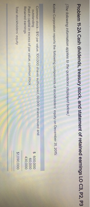  Please answer problem 11-2A for all Three parts 1 ,2 and