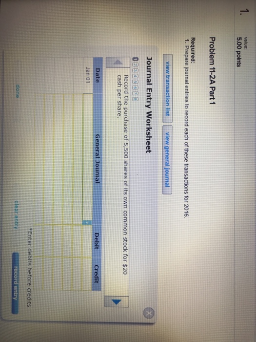 Items list for reference only Items list for reference only Problem 11-2A