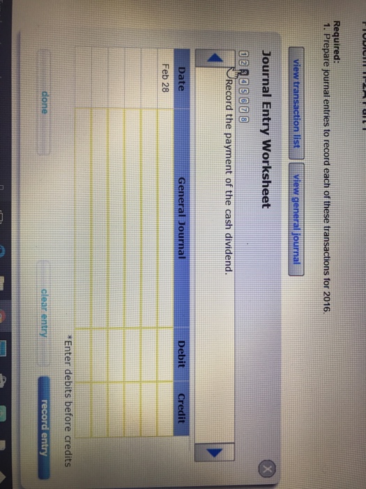 list for reference only Problem 11-2A cash dividends, treasury stock, and statement