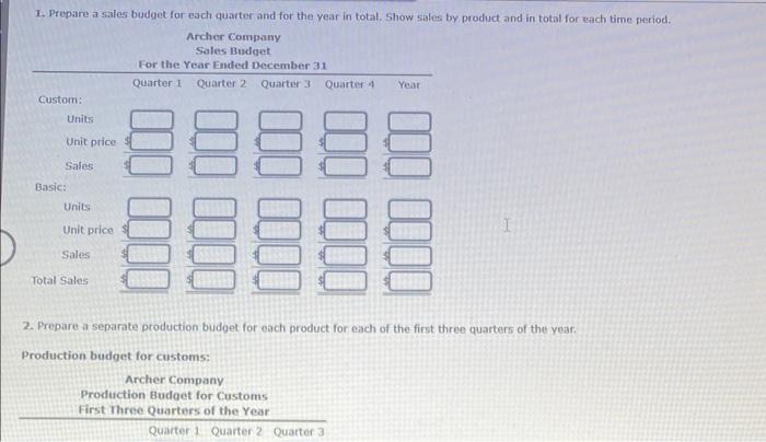 produces two products: the custom and the basic. The custom sells for
