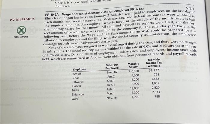 use excel PR 10-3A Wage and tax statement data on employer