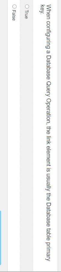 When configuring a Database Query Operation, the link element is usually
