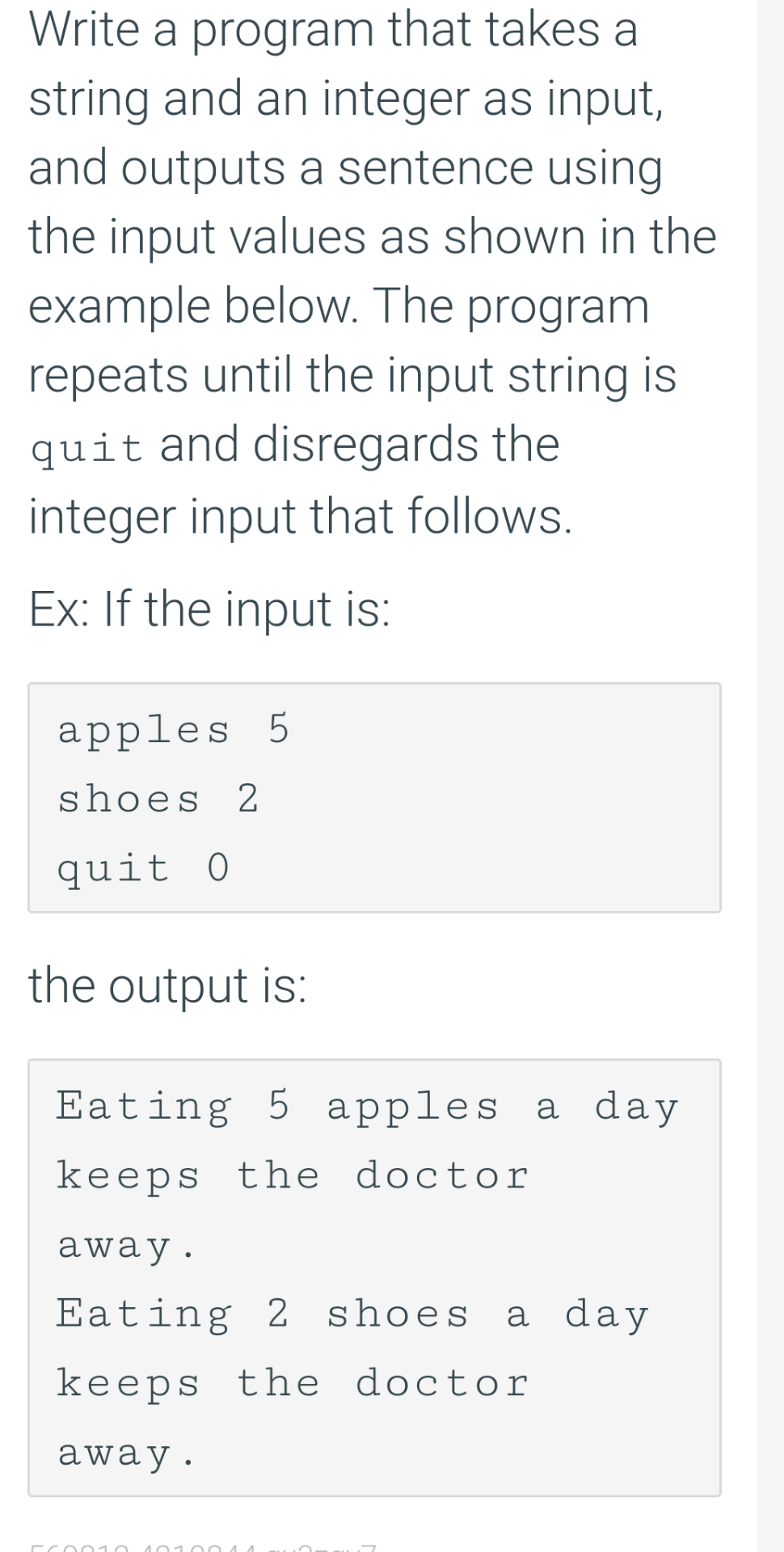  Write a Python program that takes a string and an integer