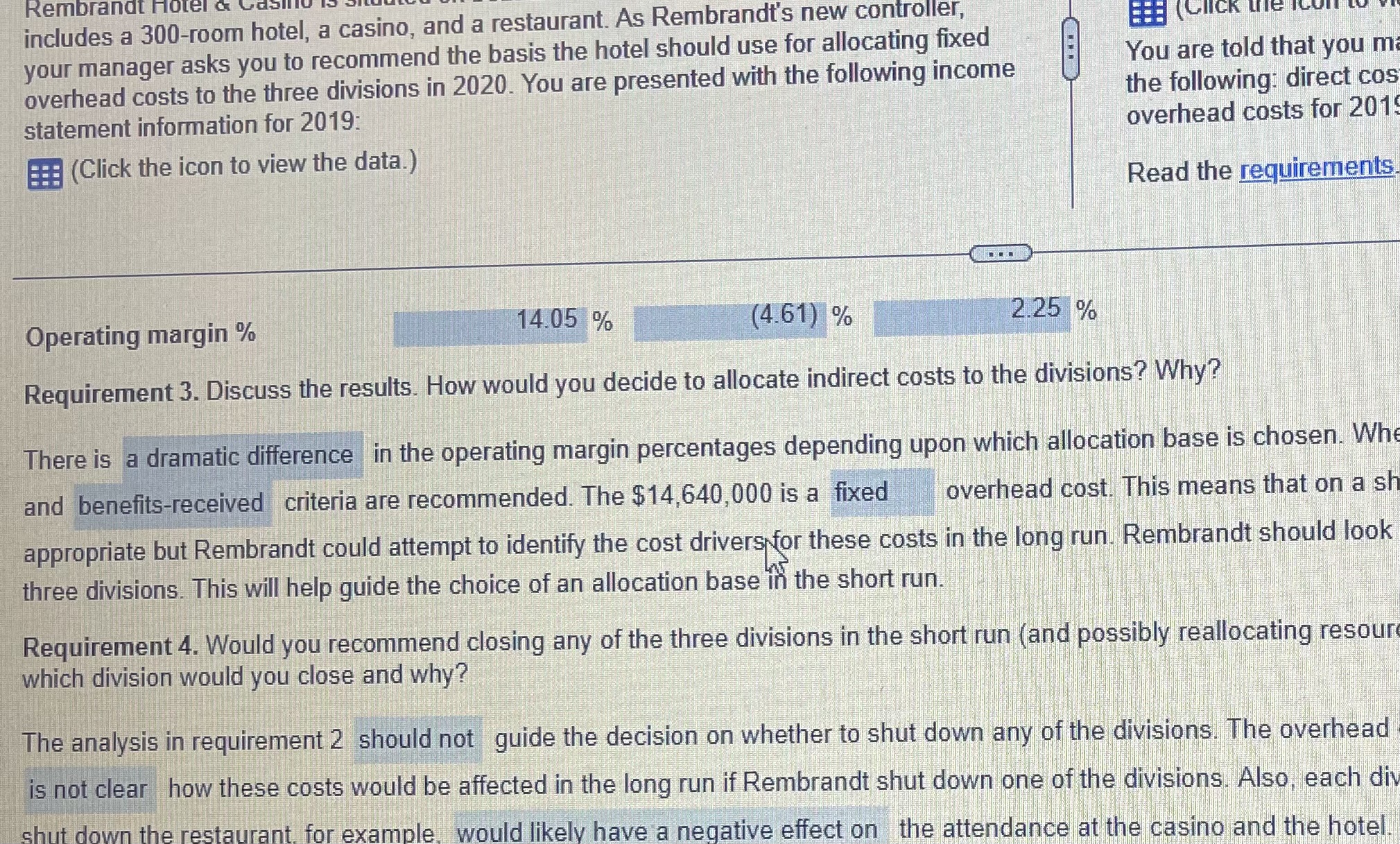 to view the data.) You are also given the following data on