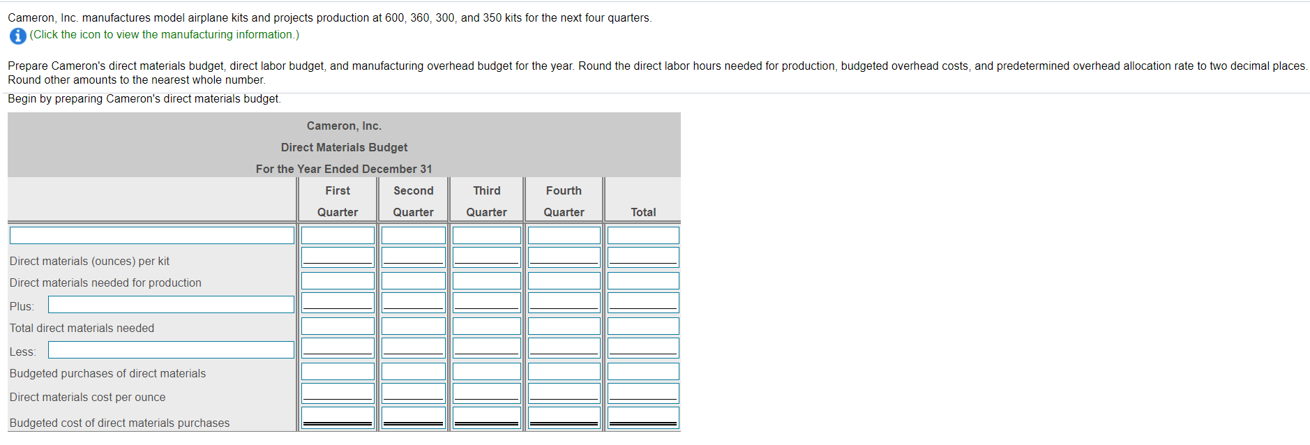 eight glasses, which sells for $24. Corbett projects sales for April will
