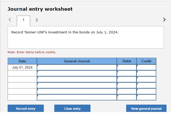 investment to fair value. Note: Enter debits before credits. Journal entry worksheet