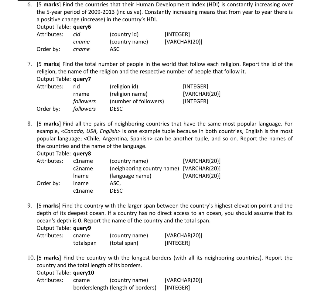 in psql to execute the SQL commands in this file. -- Query