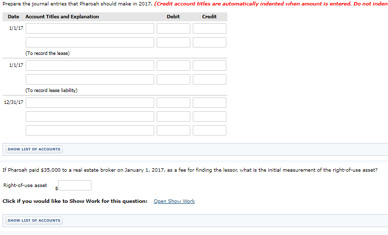 January 1, 2017, Shamrock Co. leased a building to Pharoah Inc. The