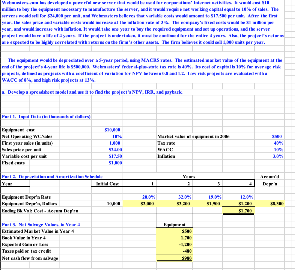 If you can explain how to get the answers using excel formulas