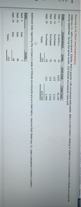  HACK erk 2 NEXT Exercise 6-15 (Part Level Submission) Waterway Co.