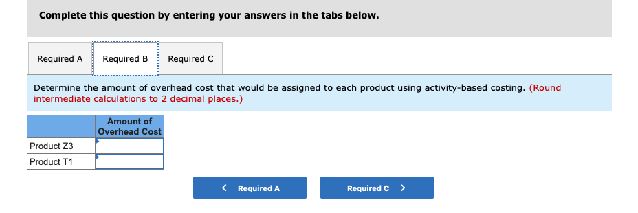 equipment depreciation and indirect labor, have been allocated to the cost pools