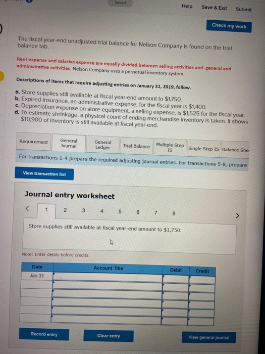  Saved Help Save & Exit Submit Check my work The fiscal