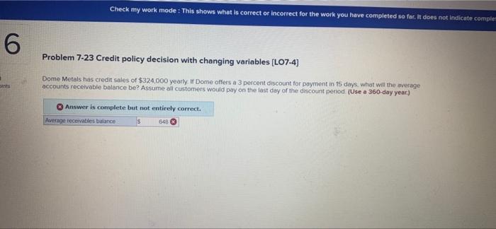  Check my work mode : This shows what is correct or