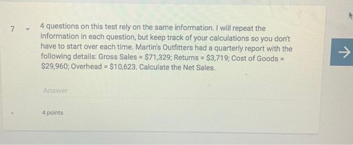 please answer ASAP! 4 questions on this test rely on the same