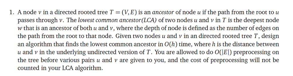 A node v in a directed rooted tree T = (V,