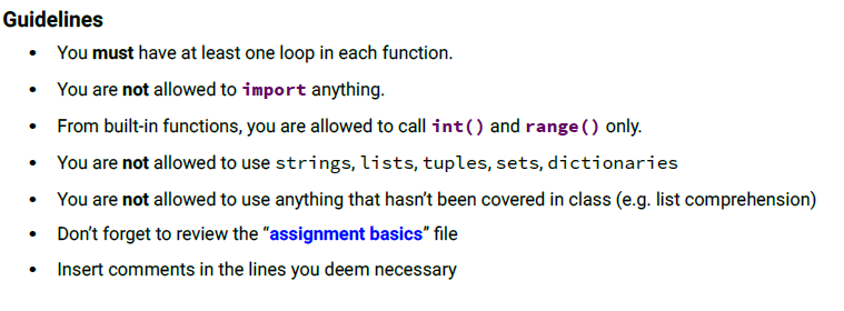 In Python 3 Guidelines You must have at least one loop in