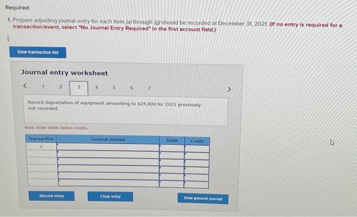 field.) Journal entry worksheet Record the adjustment to the Rent Revenue account
