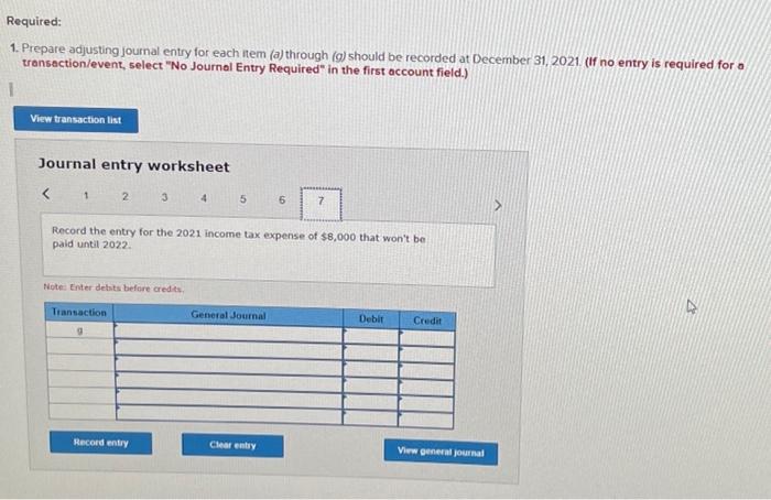 required for a tronsaction/event, select "No Journal Entry Required" in the first