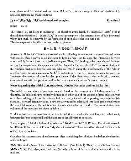 = M2V2), calculate the final concentration of [I- ] and [S2O32] for
