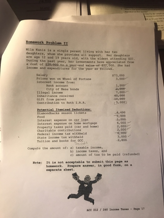 Johnson is single and living alone. He had income and expenditures for