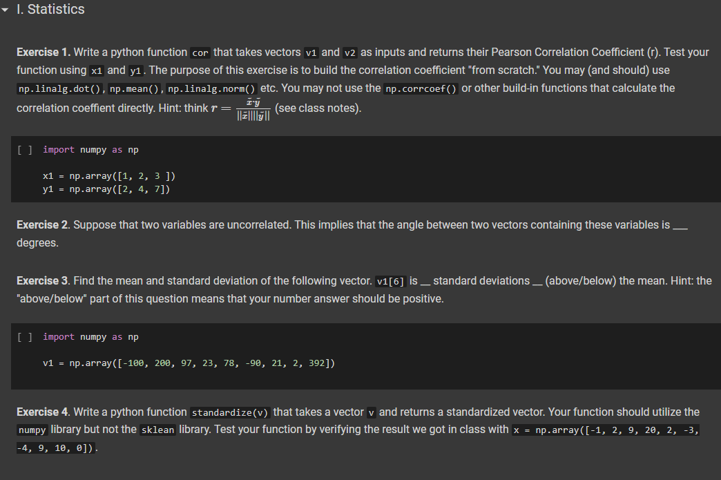  Linear Algebra, Python is being used in this class