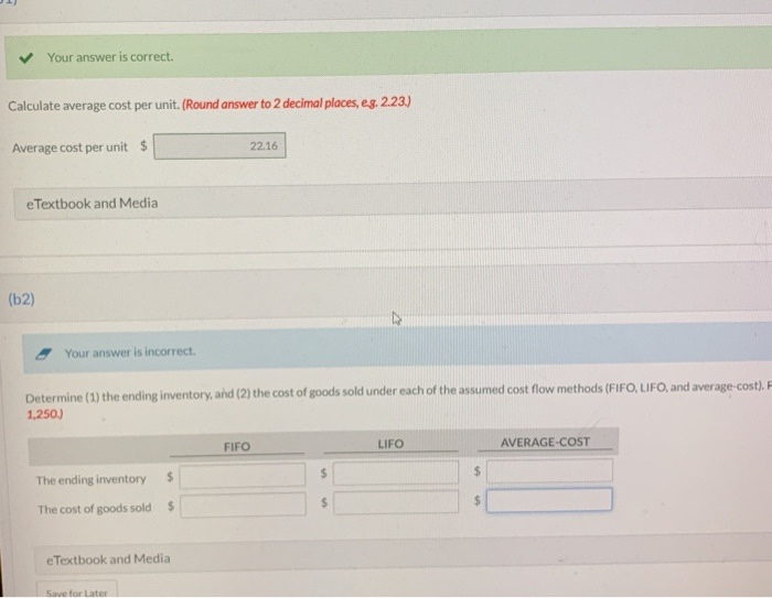 for the balance sheet and (2) the highest cost of goods sold