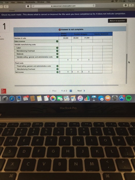 incorrect for the work you have completed so far. It does not