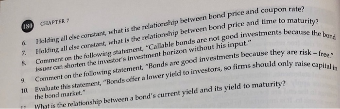 6,7 and time to maturity? ments because the bond because they are