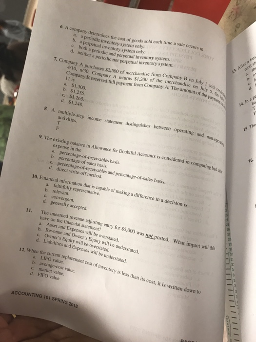 THE QUESTIONS (2 POINTS EACH). 1. The formula for calculating Cost of