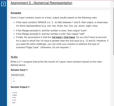 Synopeis Given 2 input numbers (each on a line), output results