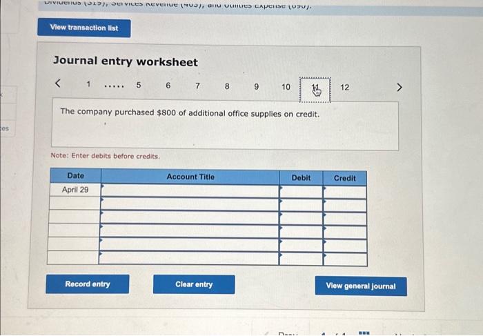 on April 3. Apri1 19 The corpany paid $6,000 cash for the