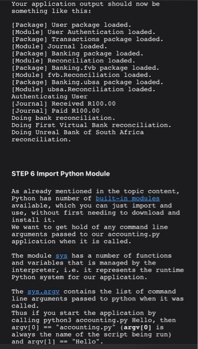a new accounting application. The vision is that it will contain various
