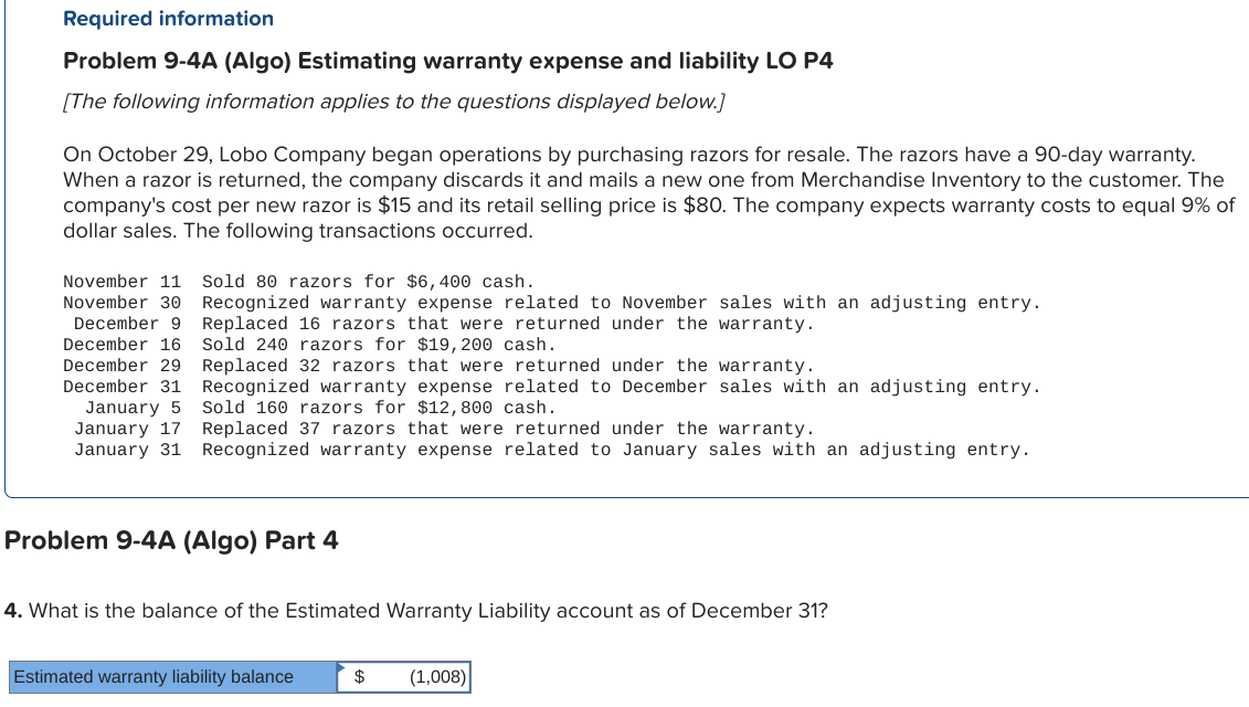 purchasing razors for resale. The razors have a 90 -day warranty. When