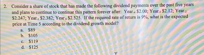 please show how to do work in excel thanks 2. Consider a