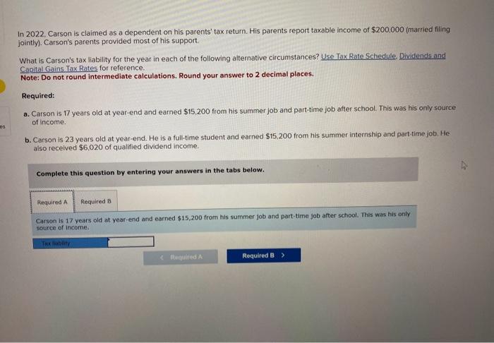 please help me to solve part a and b. using 2022 tax