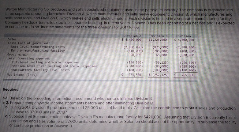  How do I solve for B and C? Walton Manufacturing Co