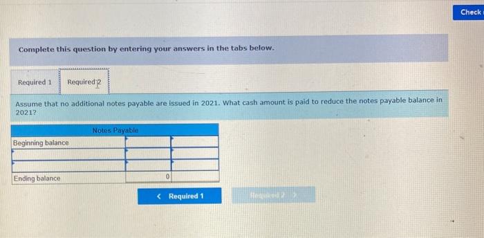 dividends is paid during 2021? 2. Assume that no additional notes payable