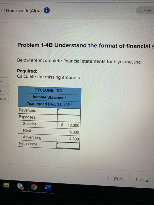 PLEASE DO NOT ANSWER Saved r 1 Homework (Algo) i Problem