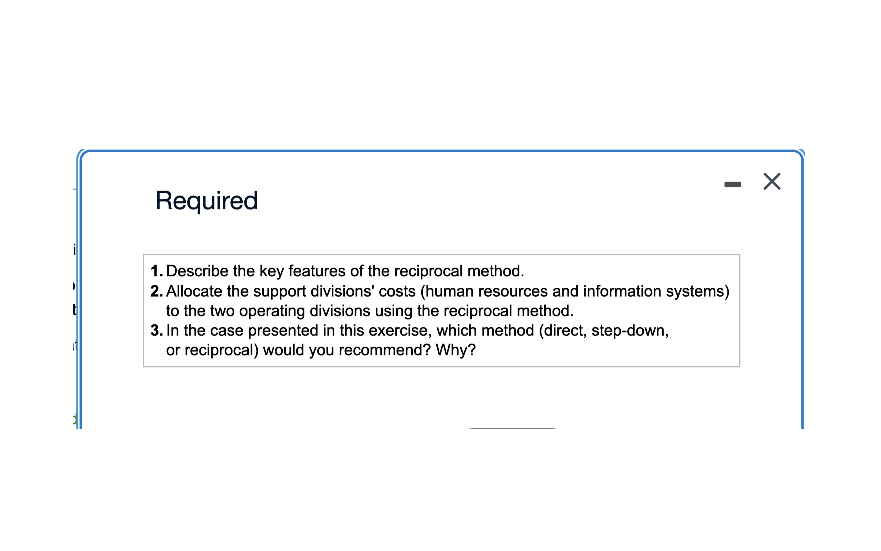 marketing operations independently. Tech Books uses number of employees to allocate human