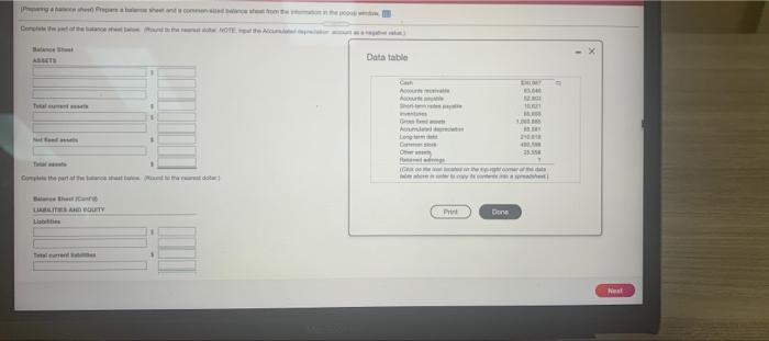 please prepare all of the balance sheets her X Datatable A ww