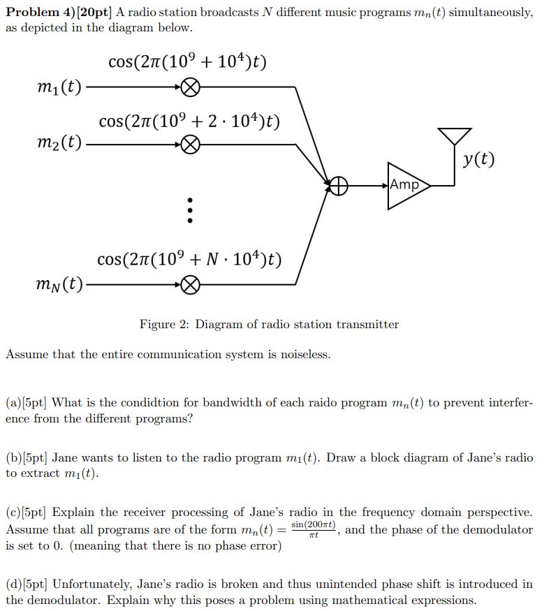  CHAT GPT PROHIBITED Problem 4)[20pt] A radio station broadcasts N different