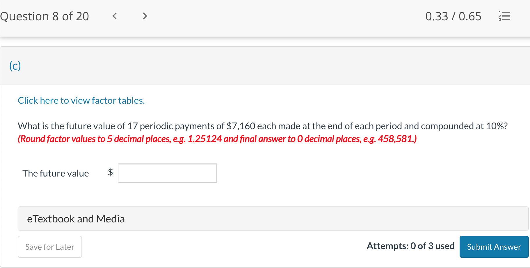 future value of 22 periodic payments of $5,270 each made at the