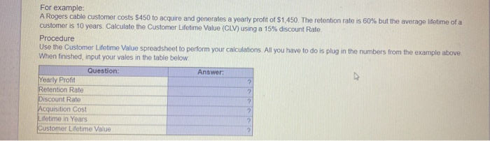  For example: A Rogers cable customer costs $450 to acquire and