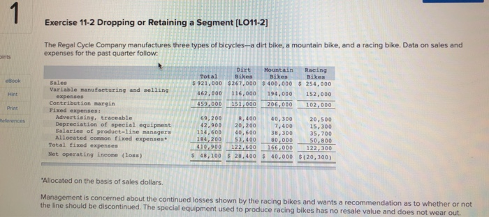  1 Exercise 11-2 Dropping or Retaining a Segment (L011-2] The Regal
