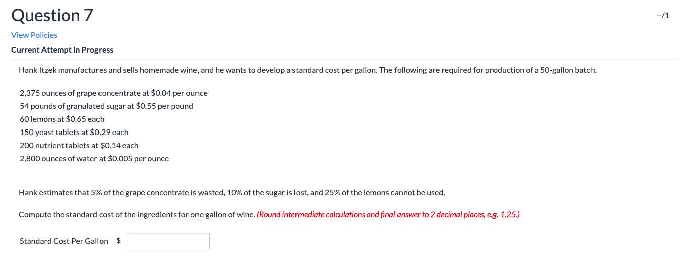 materials price per pound of raw materials. $ (b) Standard direct materials