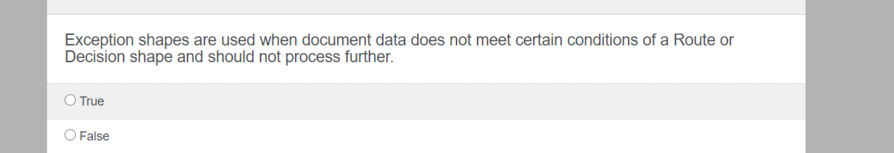  Exception shapes are used when document data does not meet certain