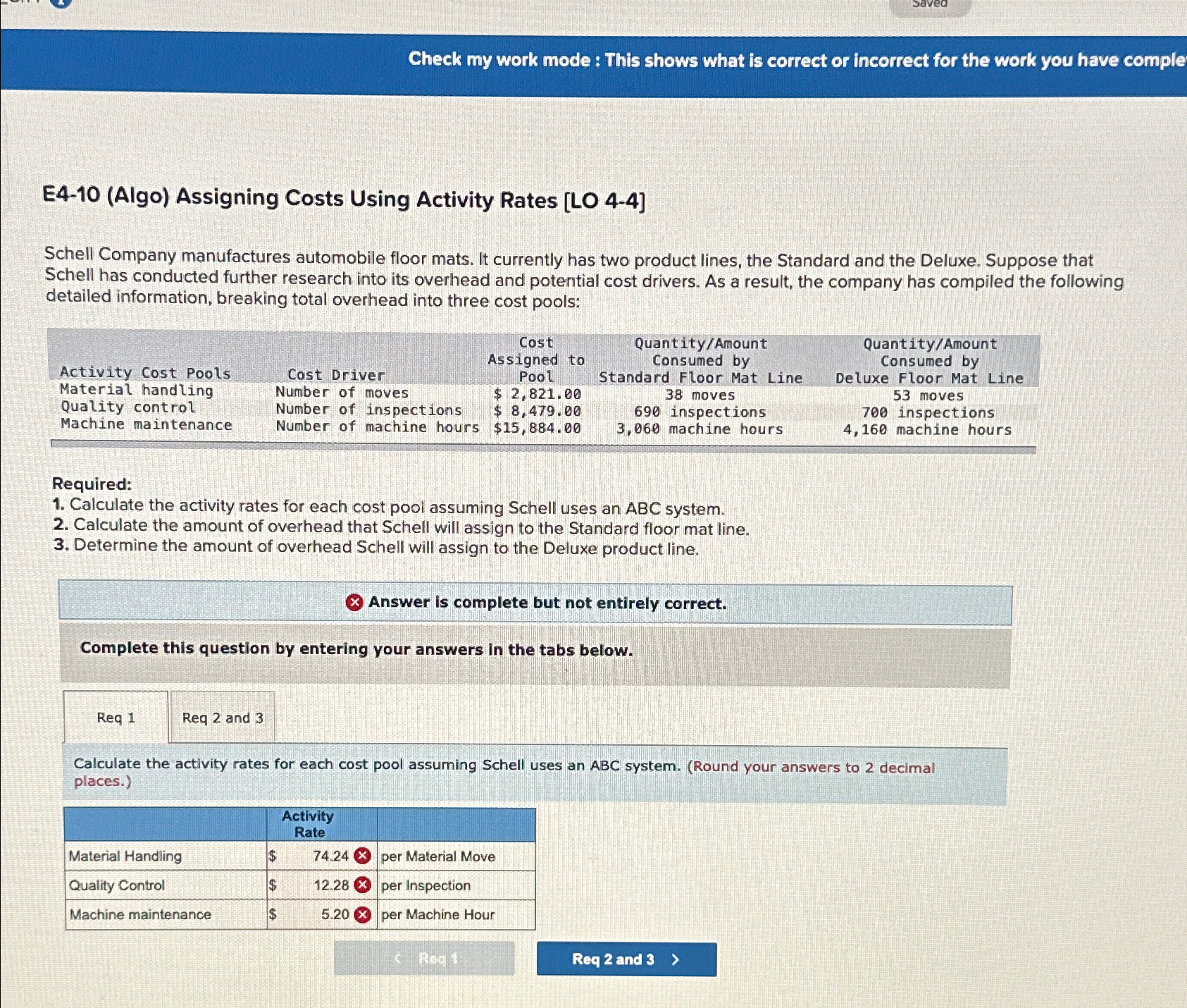  Check my work mode : This shows what is correct or