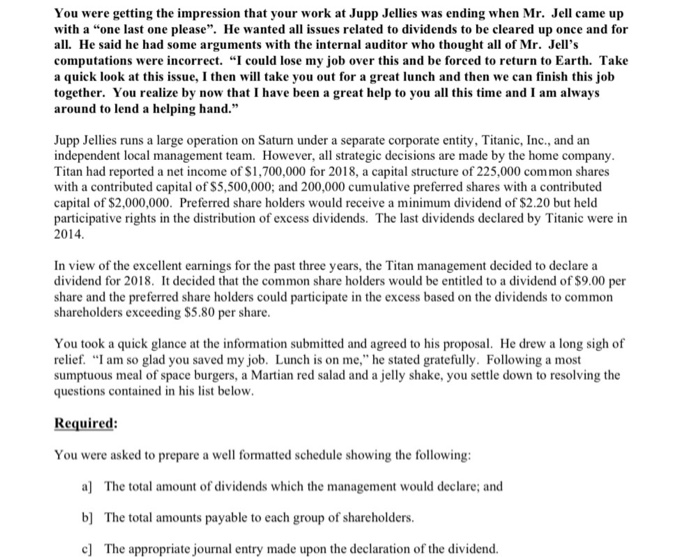  You were getting the impression that your work at Jupp Jellies