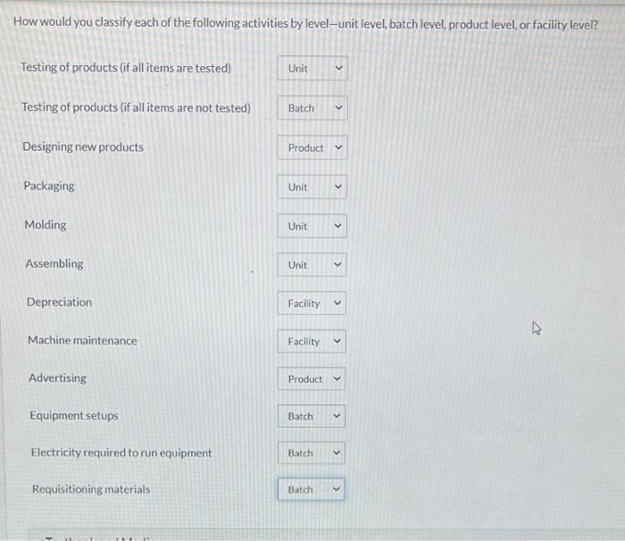 multiple drivers (items that consume resources) rather than just one driver to