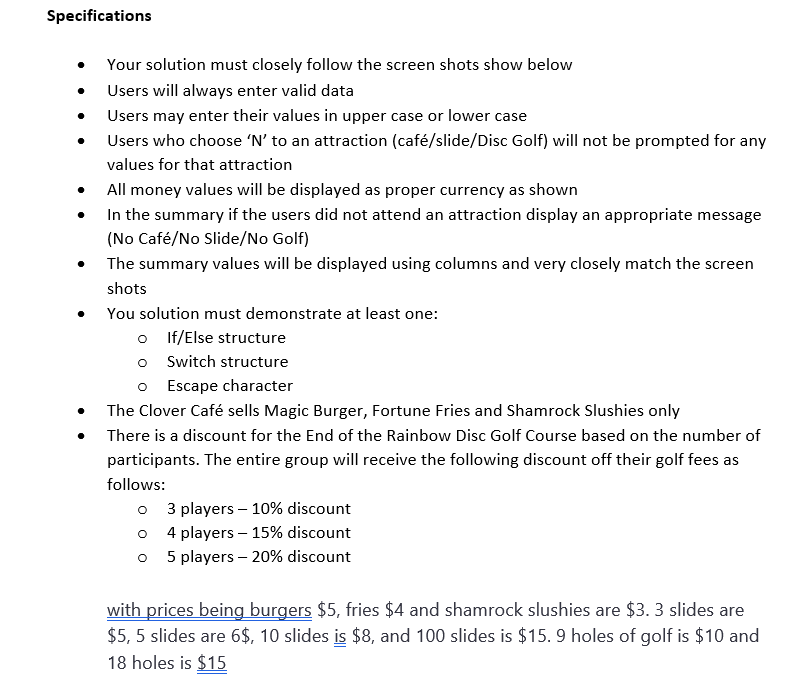 calculate the cost of customers to attend and have fun at the